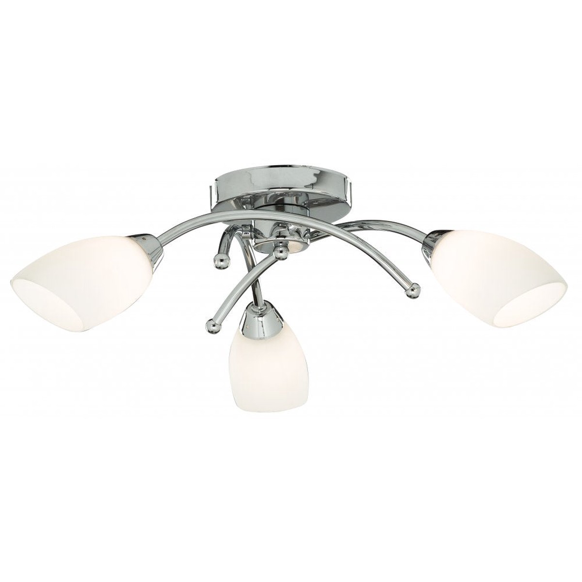 8183-3CC Opera 3 Light Chrome Flush With Opal Glass