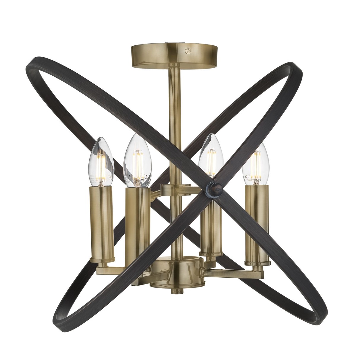 8344-4BZ Hoopla 4 Light Semi Flush Bronze