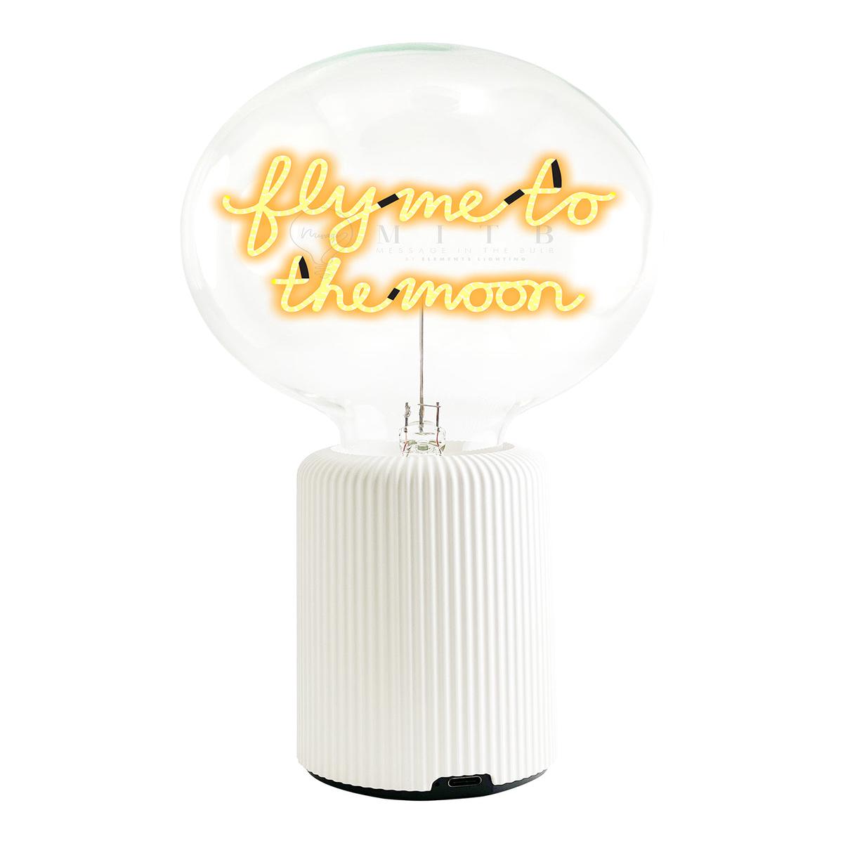 Bulb FLY ME TO THE MOON Amber with Base Table Lamp PORTABLE Pop Nomad Emerald