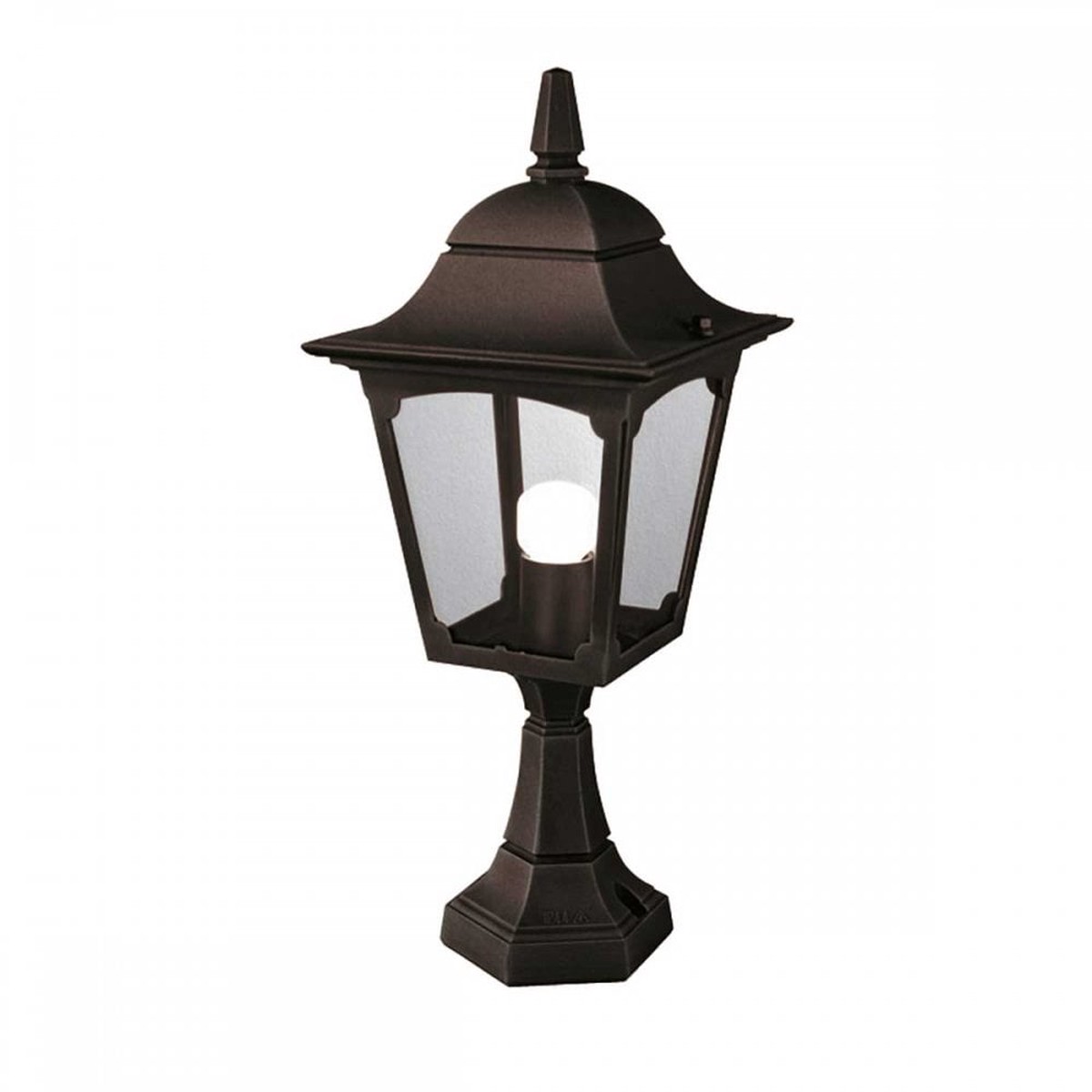 CP4-BLACK Chapel Outdoor 1 Light Pedestal Lantern Black