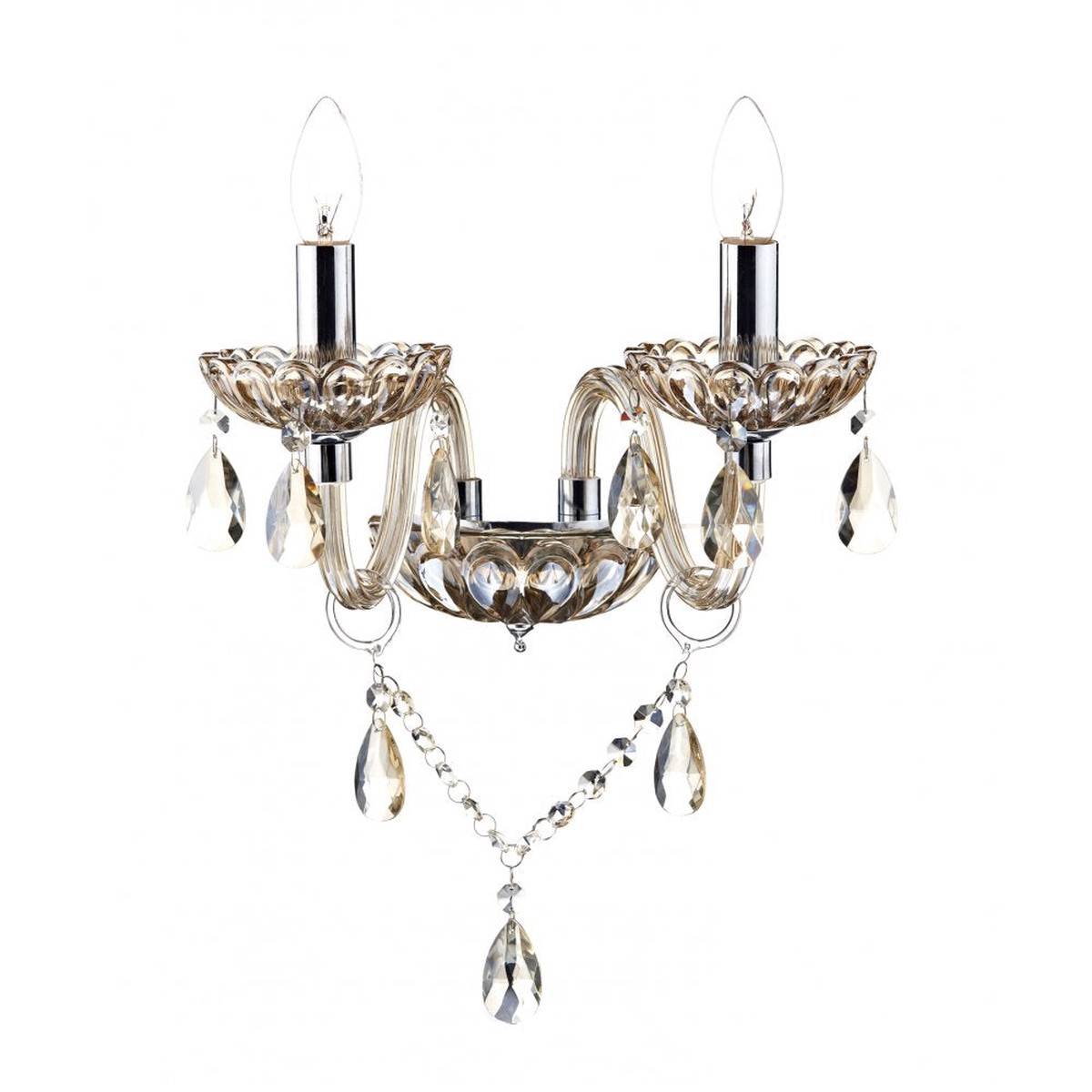 Dar RAP0906 Raphael Double Wall Bracket Champagne Crystal
