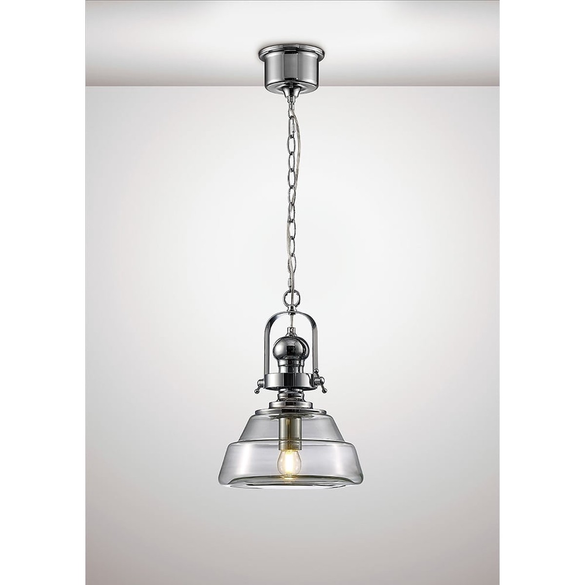 Diyas IL31590 Reyna Single Small Pendant Polished Chrome/Clear Glass