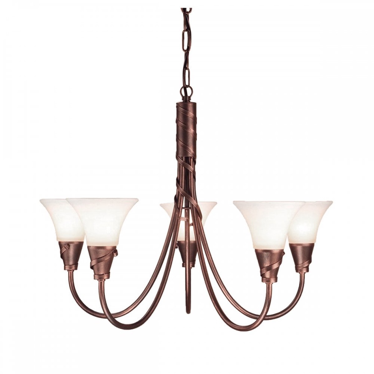 EM5 COPPER Emily Five Light Chandelier Copper Patina