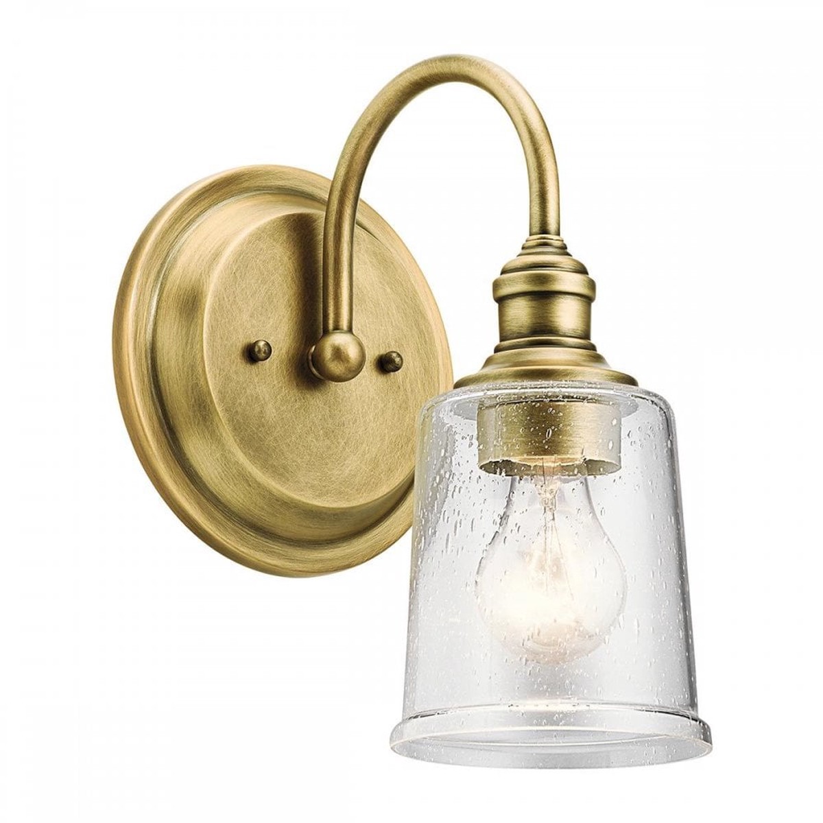 KL-WAVERLY1-NBR Waverly 1 Light Wall Light Natural Brass