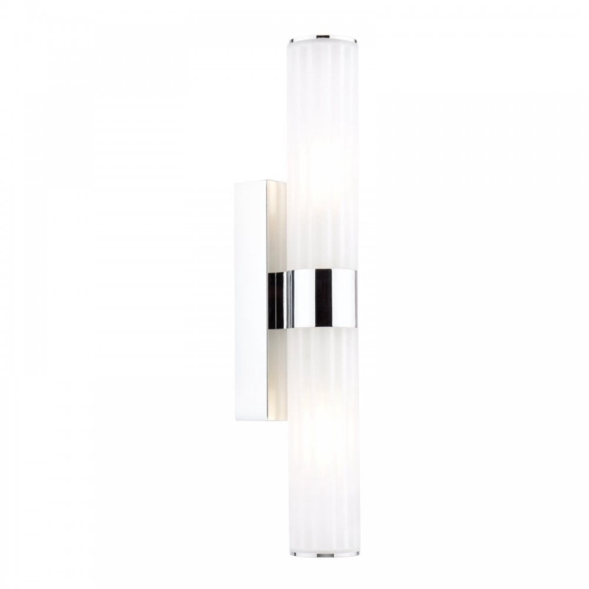 LAR0950 Lars 2 Light Bathroom Wall Light Polished Chrome and White Frosted Acrylic IP44
