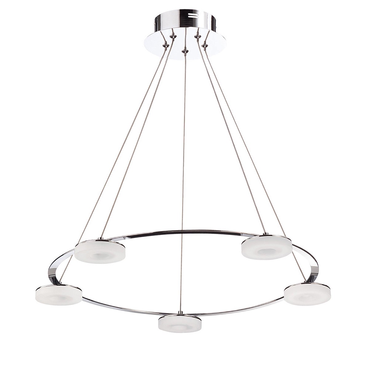 M8197/1 Nimbus Pendant 5 Light 25W LED Polished Chrome/Frosted Acrylic