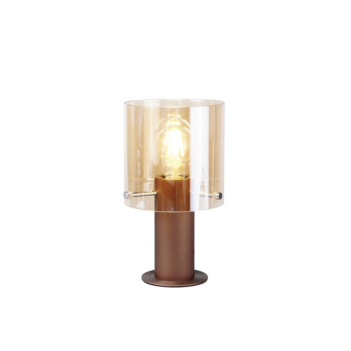 NL82669 Tokyo Table Lamp Mocha/Amber Glass