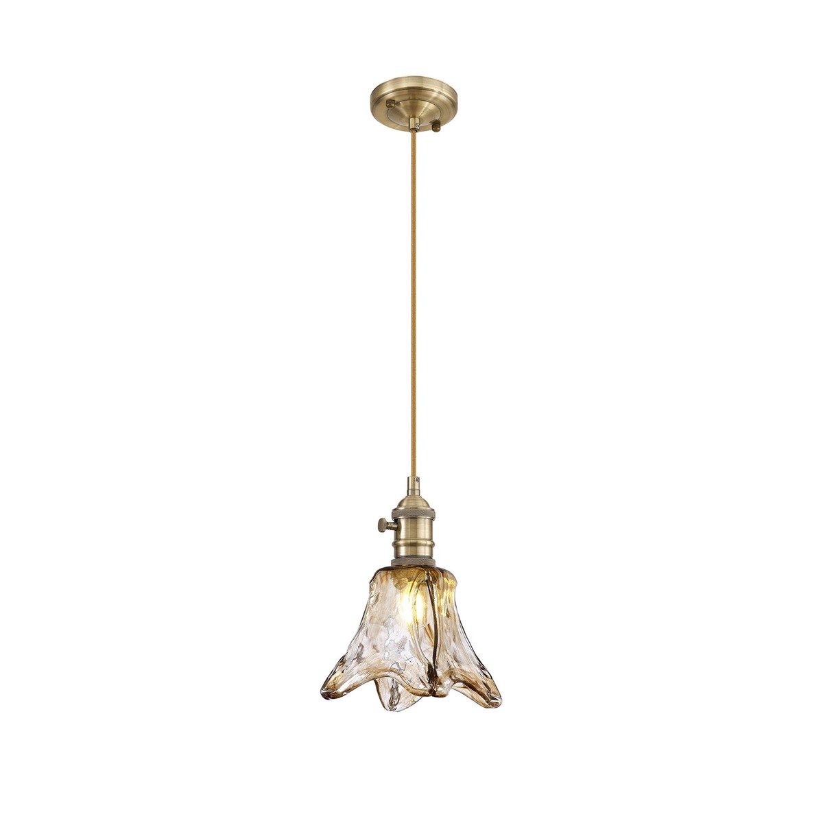 NL95229 Wady 1 Light Pendant Antique Brass Golden Brown