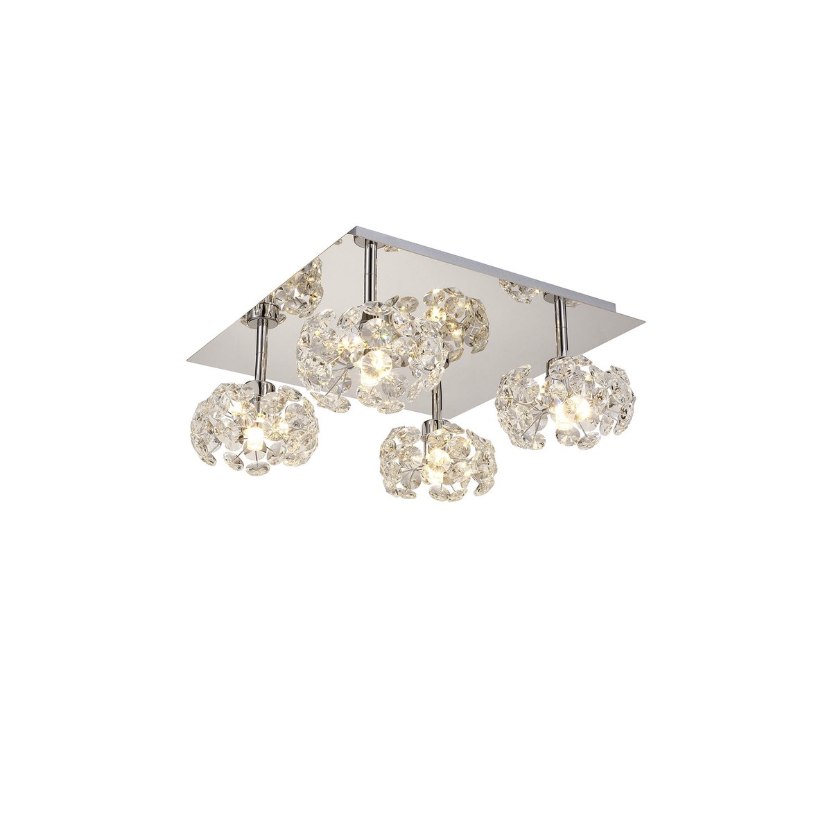 NLK05119 Paris 4 Light Flush Ceiling Light Polished Chrome Crystal