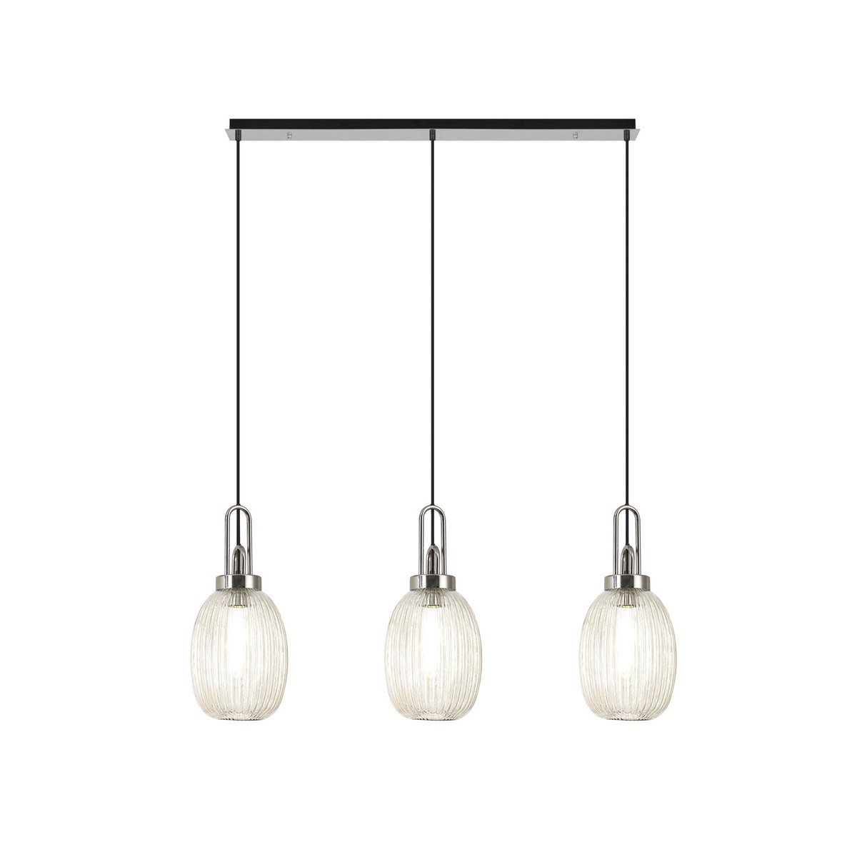 NLK05939 Acme 3 Light Linear Pendant Polished Nickel Matt Black