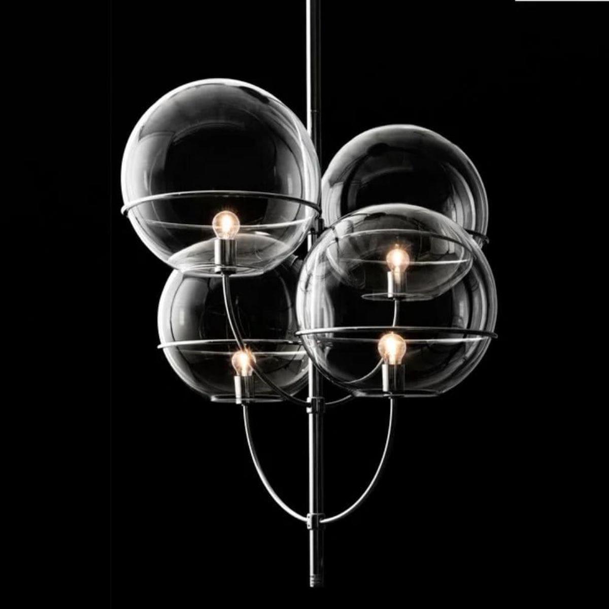 OLuce Lyndon 450 suspension lamp chrome by Vico Magistretti