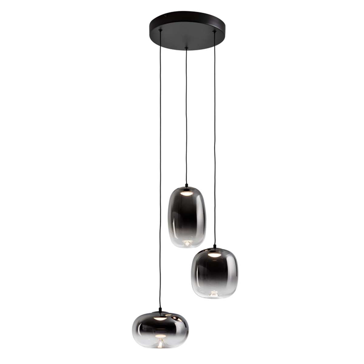 Onice 3Lt Centre Ceiling Light- Black-Smoke Finish