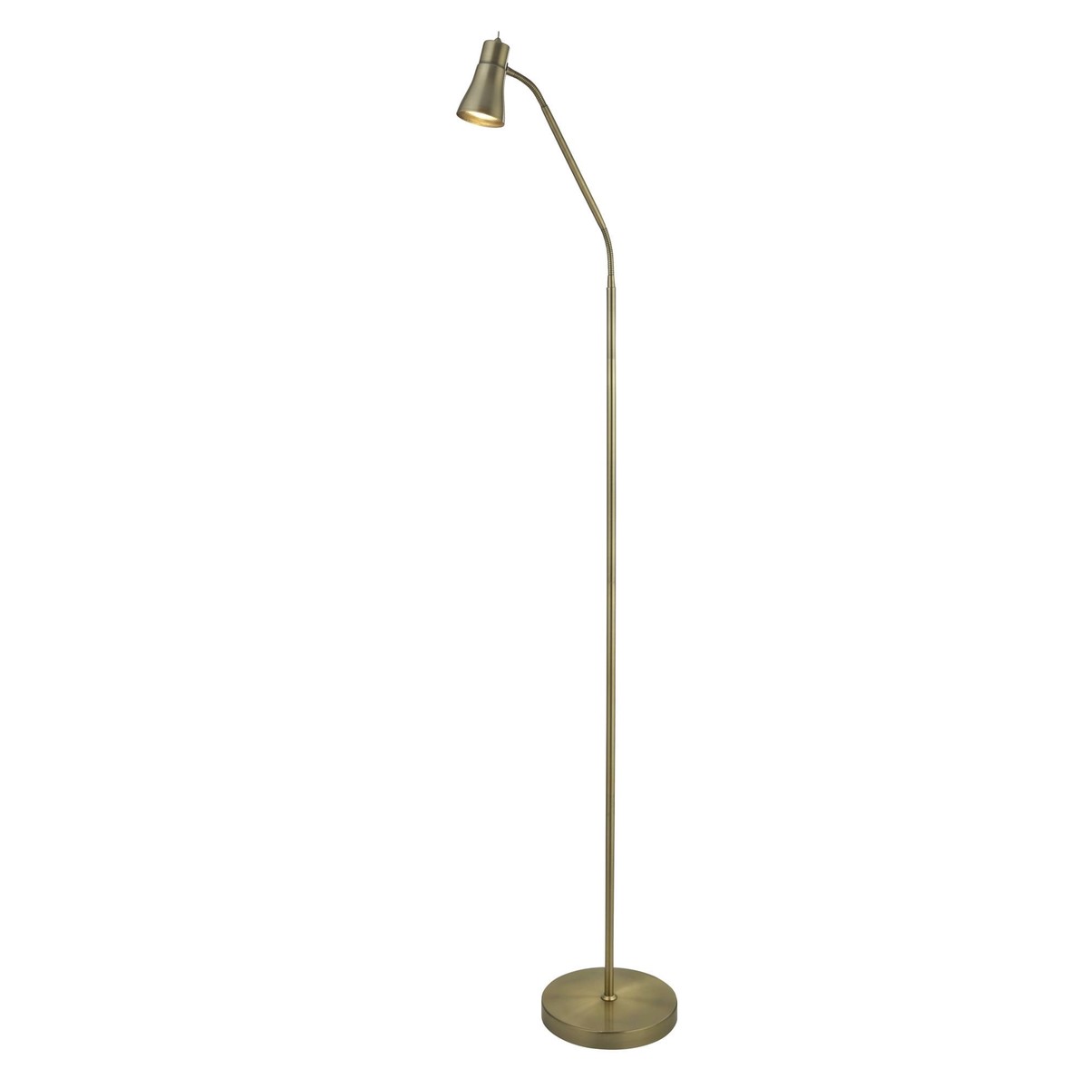 1007AB Fusion Floor Lamp 1 Light With Flexi Head Antique Brass