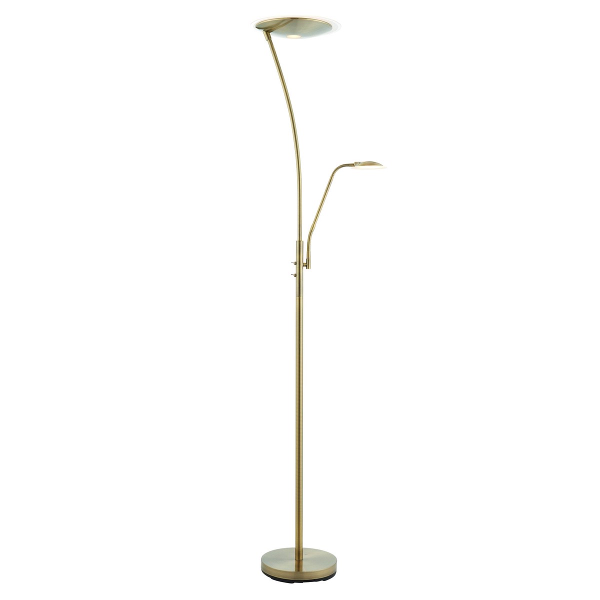 73080 Alassio Mother And Child LED Task Floor Lamp Antique Brass