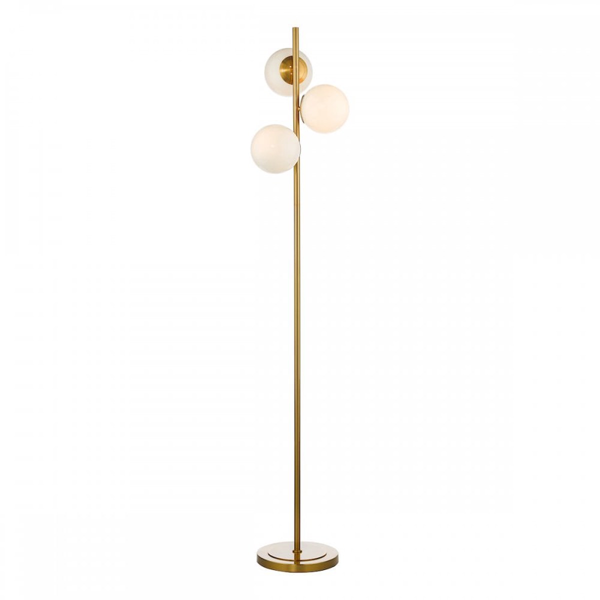 BOM4935 Bombazine 3 Light Floor Lamp Natural Brass Opal Glass