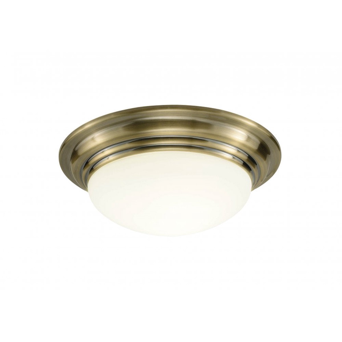 Dar BAR5075 Barclay Bathroom Flush Light Antique Brass