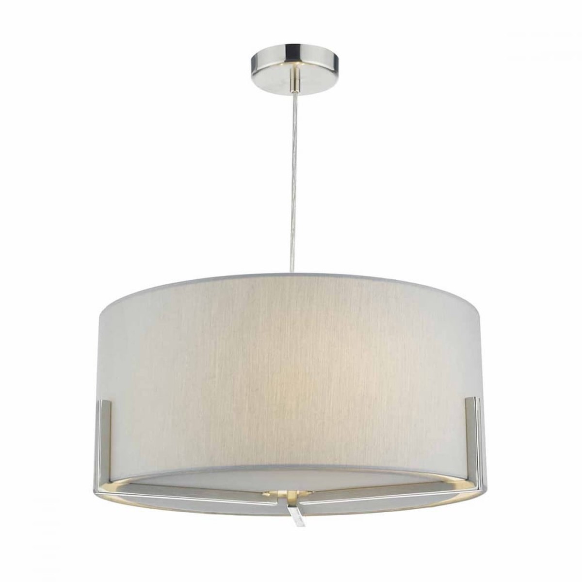 Dar SAN0339 Santino 3 Light Pendant Grey Satin Chrome