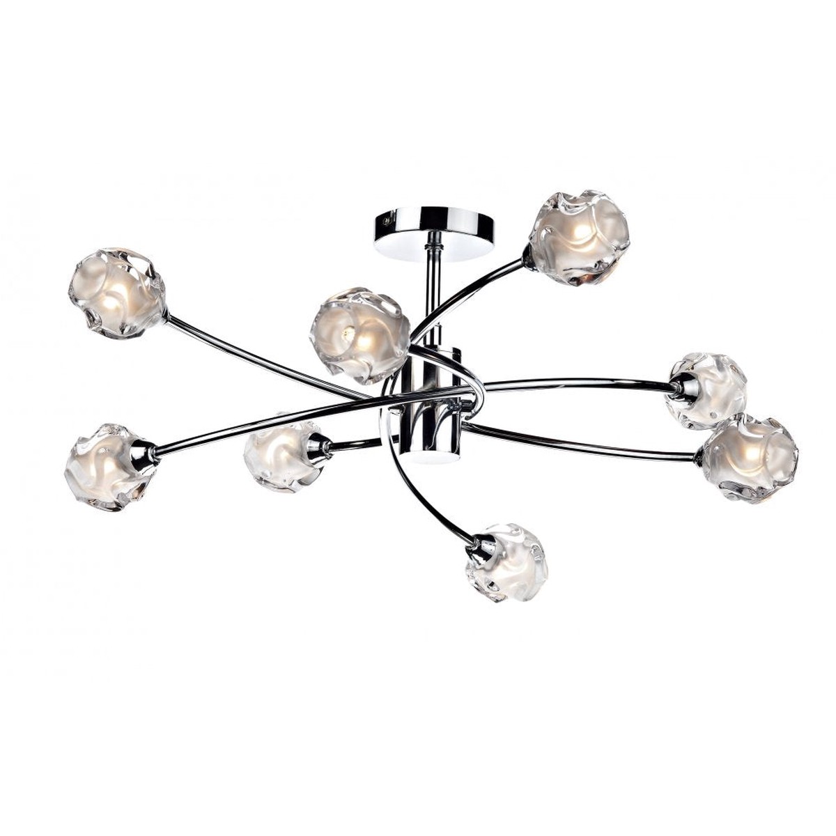 Dar SEA0850 Seattle 8 Lamp Semi Flush Polished Chrome