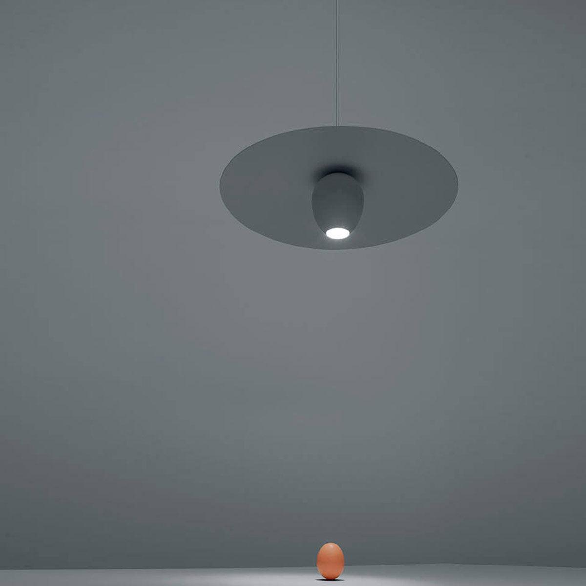 Davide Groppi Ovonelpiatto suspension lamp matt white