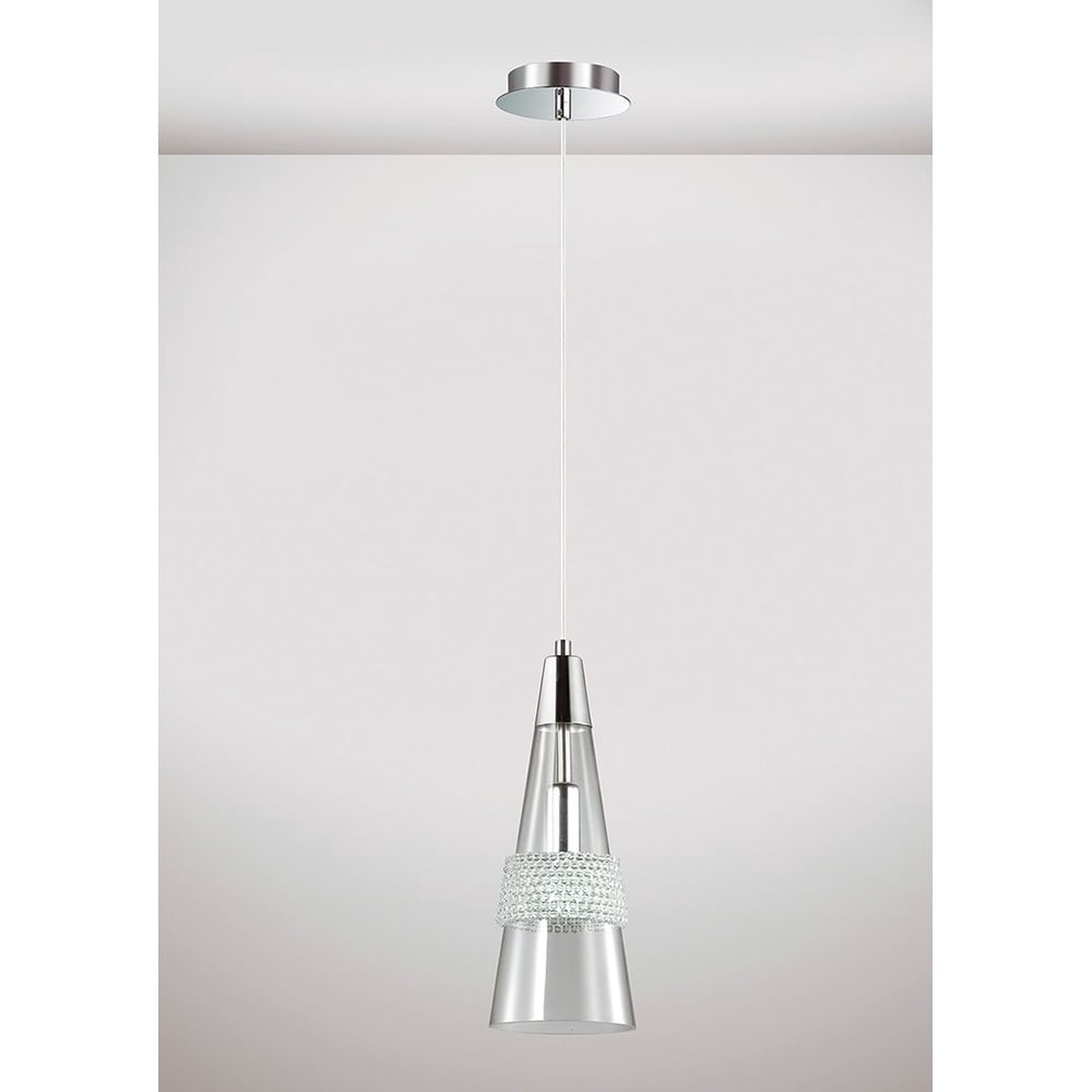 Diyas IL31605 Emilia Single Pendant Polished Chrome/Crystal (SD)