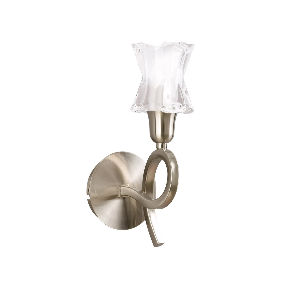 M8613/S/1 Alaska Wall Lamp Switched 1 Light Satin Nickel