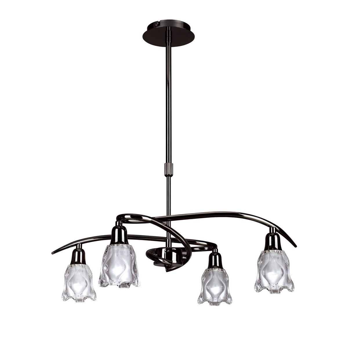 M8622BC/1 Amel Telescopic Convertible To Semi Flush 4 Light Black Chrome