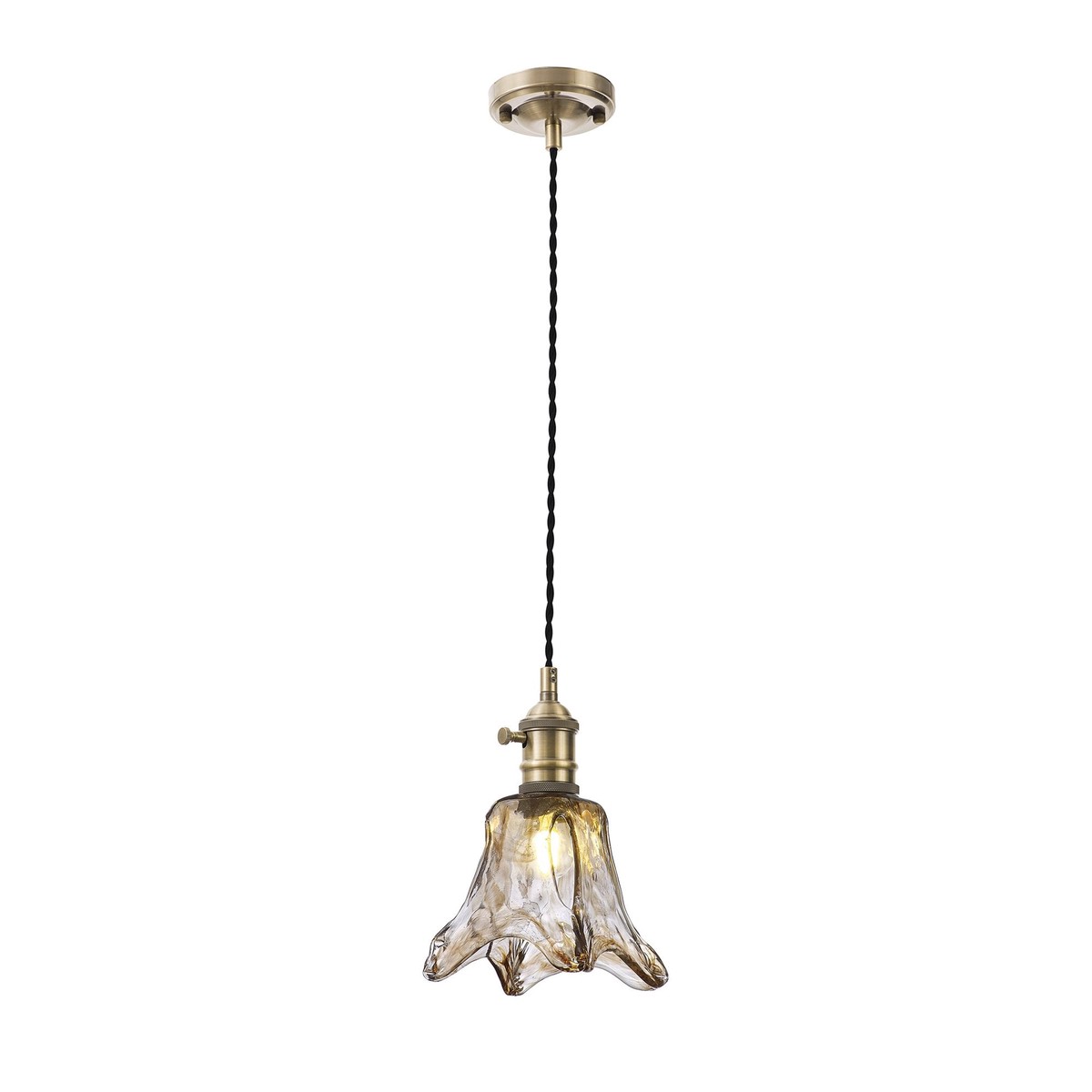 NL95239 Wady 1 Light Pendant Antique Brass Black