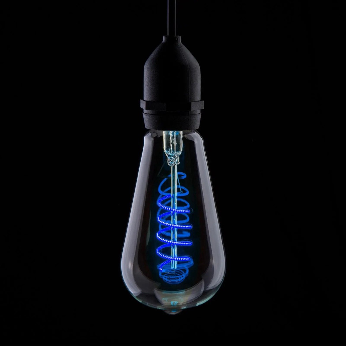 Prolite 4W Dimmable LED ST64 Spiral Funky Filament Lamp ES Blue