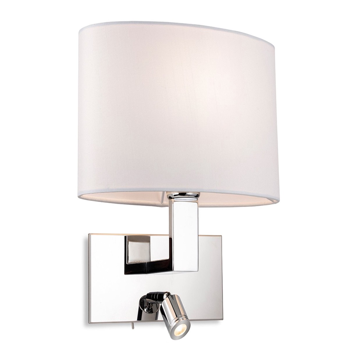 Webster 2Lt Wall Light- Chrome/ Brushed Steel Finishes