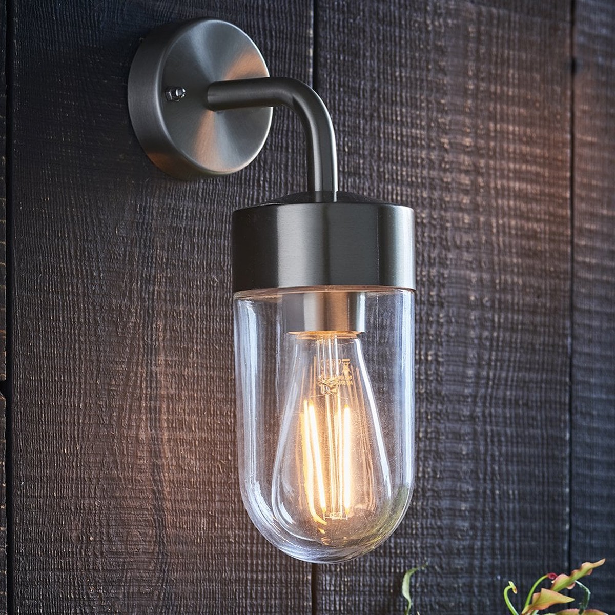 71184 North 1 Light Wall Light Outdoor Brushed Stainless Steel