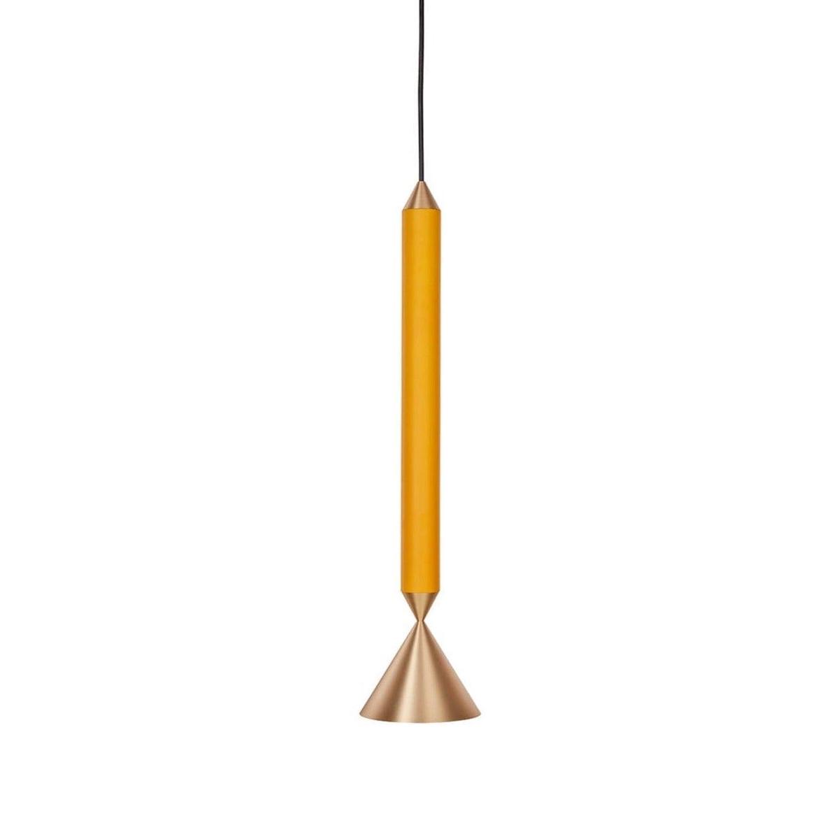 APOLLO pendant lamp in orange with brass finish