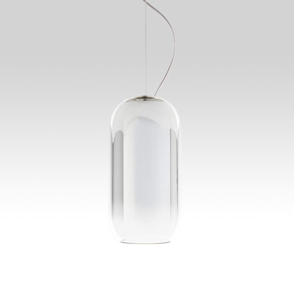 Artemide Gople suspension lamp with silver structure