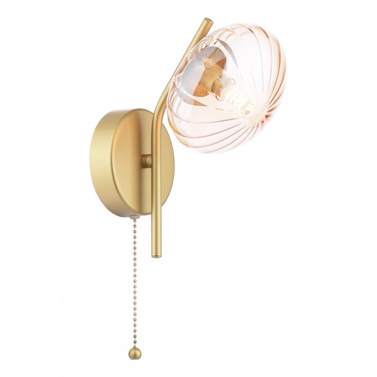 EDE0735 Ede Wall Light Satin Gold and Amber Glass