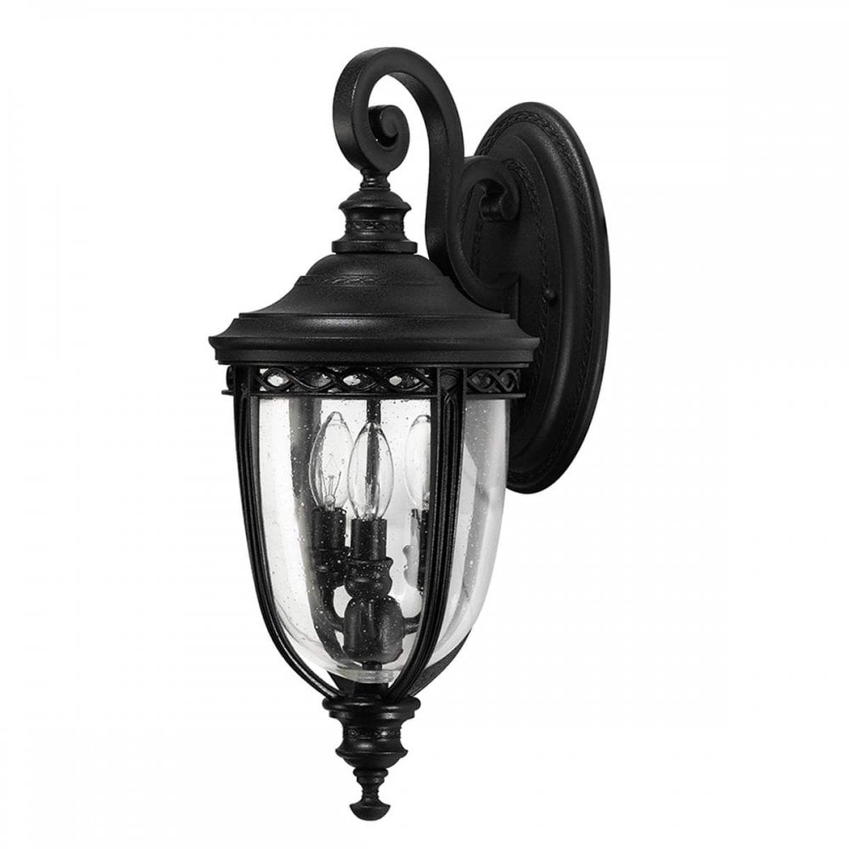FE-EB2-M-BLK English Bridle Outdoor 3 Light Medium Wall Lantern Black