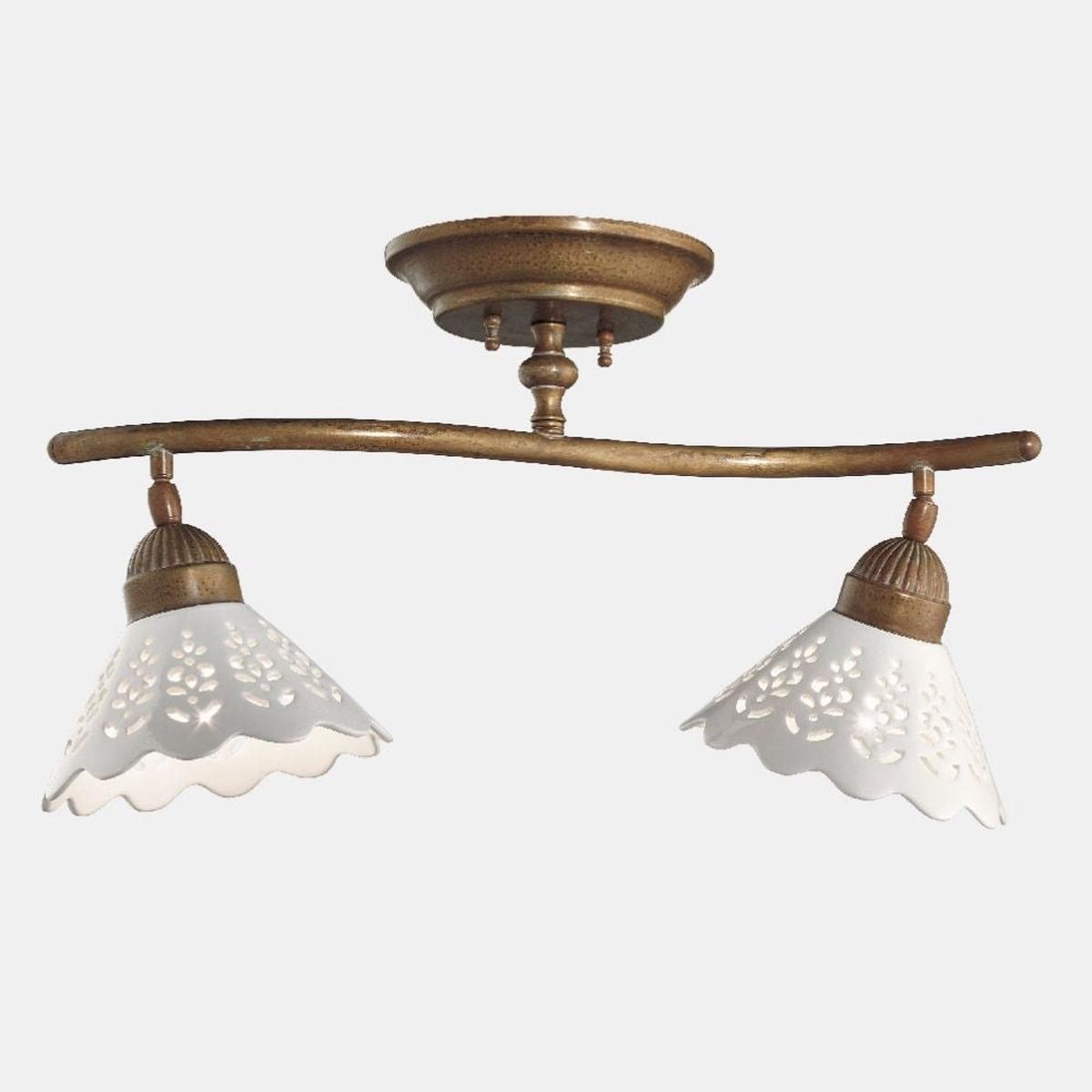 Il Fanale Fior Di Pizzo Binario 2 Luci ceiling lamp – Ceramic
