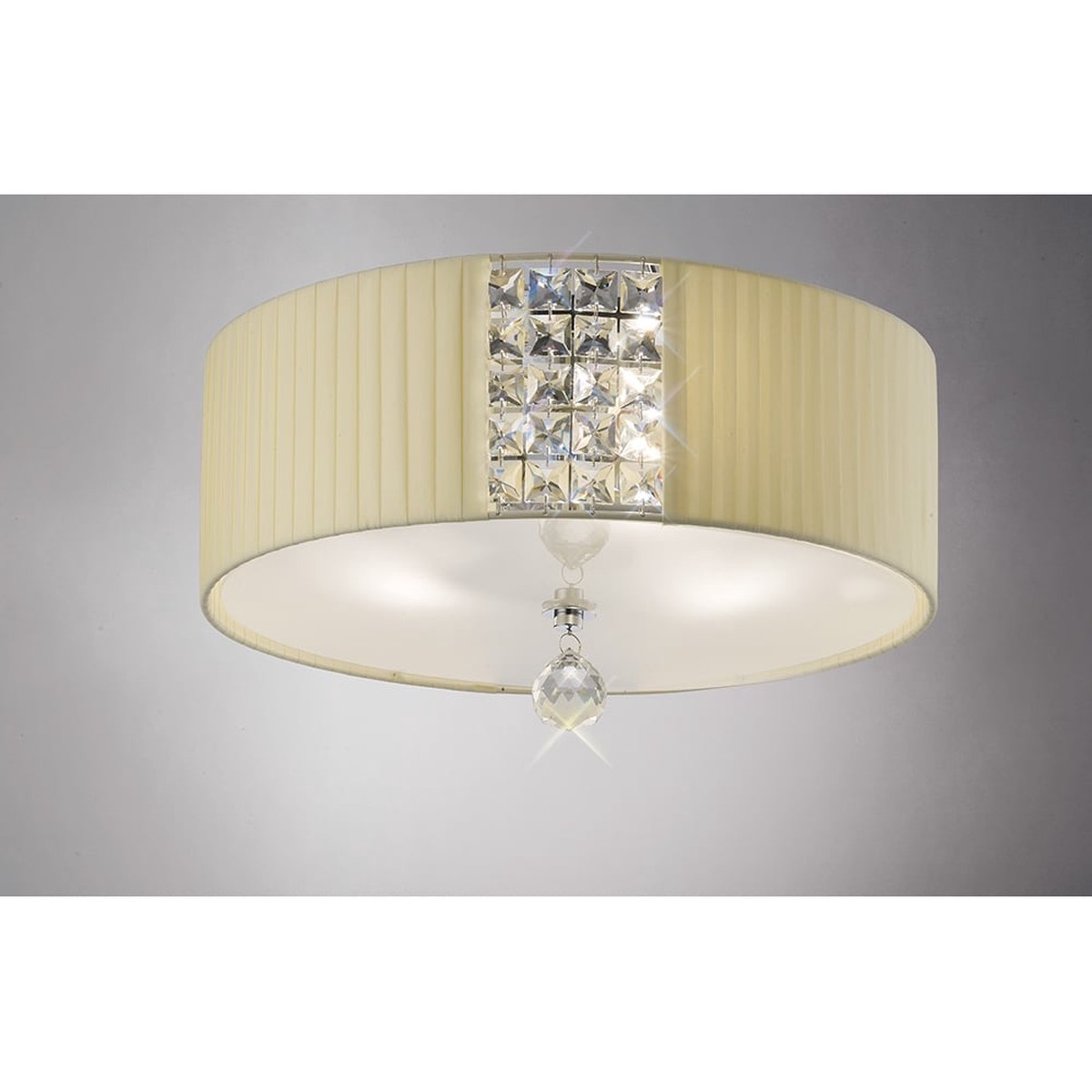 IL31172/CR Evelyn Ceiling Round Cream/crystal