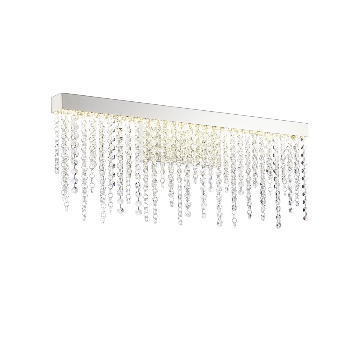 IL32870 Bano Large Dimmable Wall Light 12W LED Polished Chrome / Crystal Chain