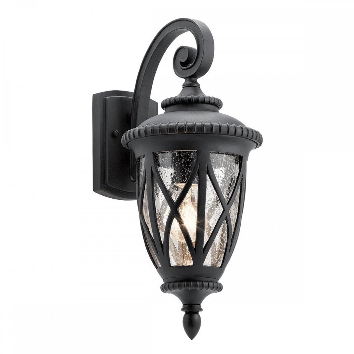 KL-ADMIRALS-COVE-M Admirals Cove 1 Light Medium Wall Lantern Textured Black