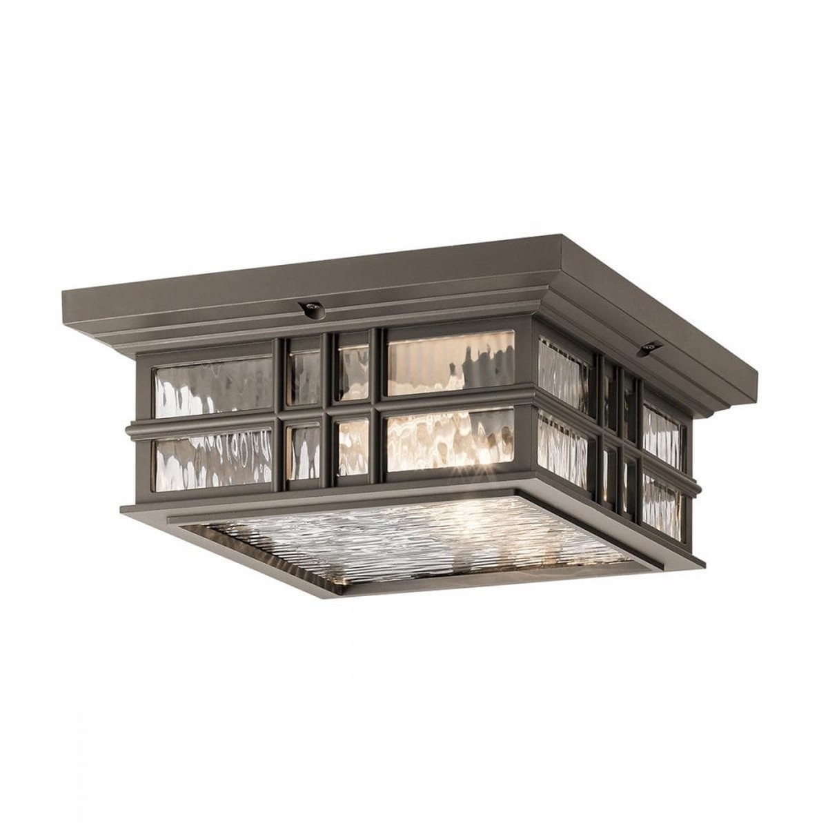 KL-BEACON-SQUARE-F-OZ Beacon Square 2 Light Flush Olde Bronze