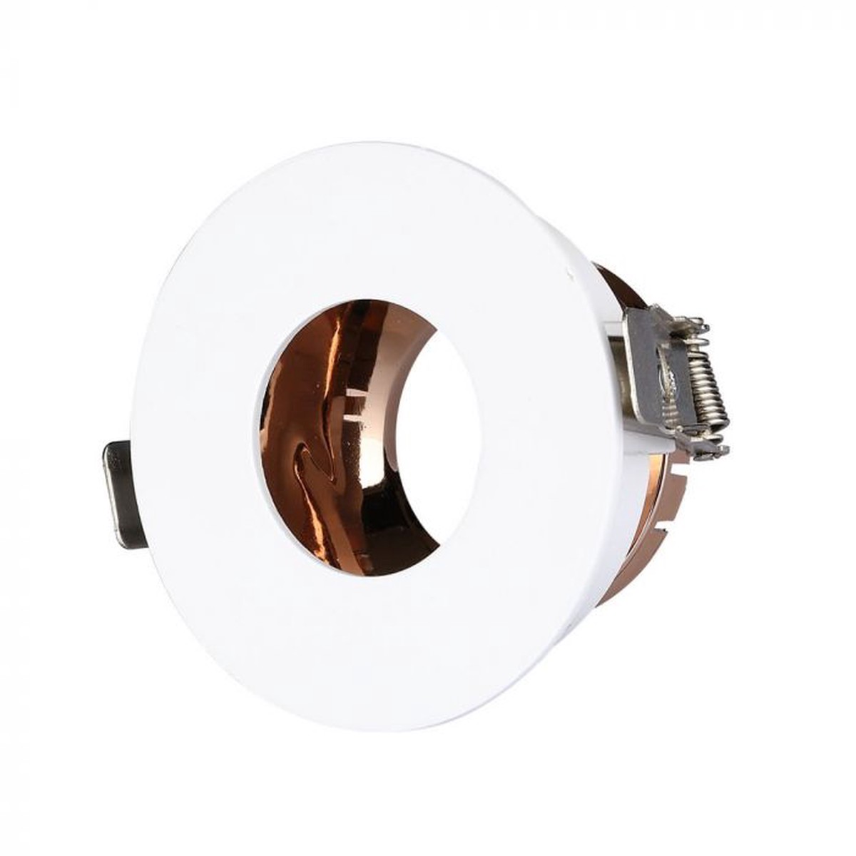 LED BRACKET GU10 ROUND WHITE + ROSE GOLD ALUMINIUM + PC 80X42 (75)