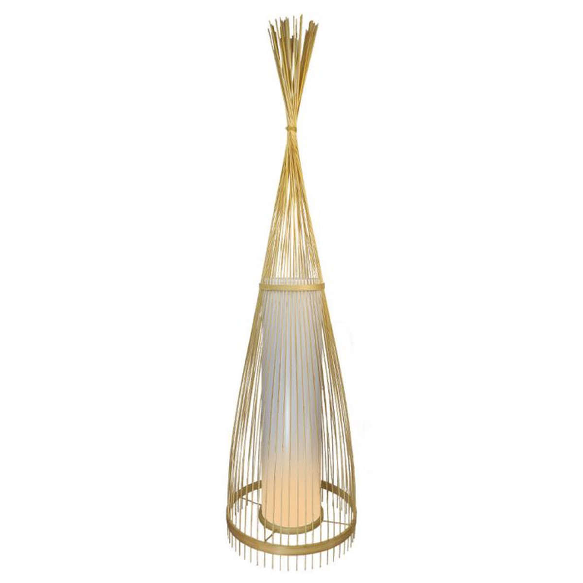 LED E27 FLOOR PENDANT WITH RATTAN LAMPSHADE ROUND 30X94 WOODEN