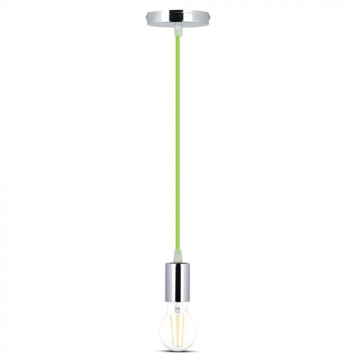 LED E27 PENDANT CHROME METAL 36X60 LIGHT GREEN