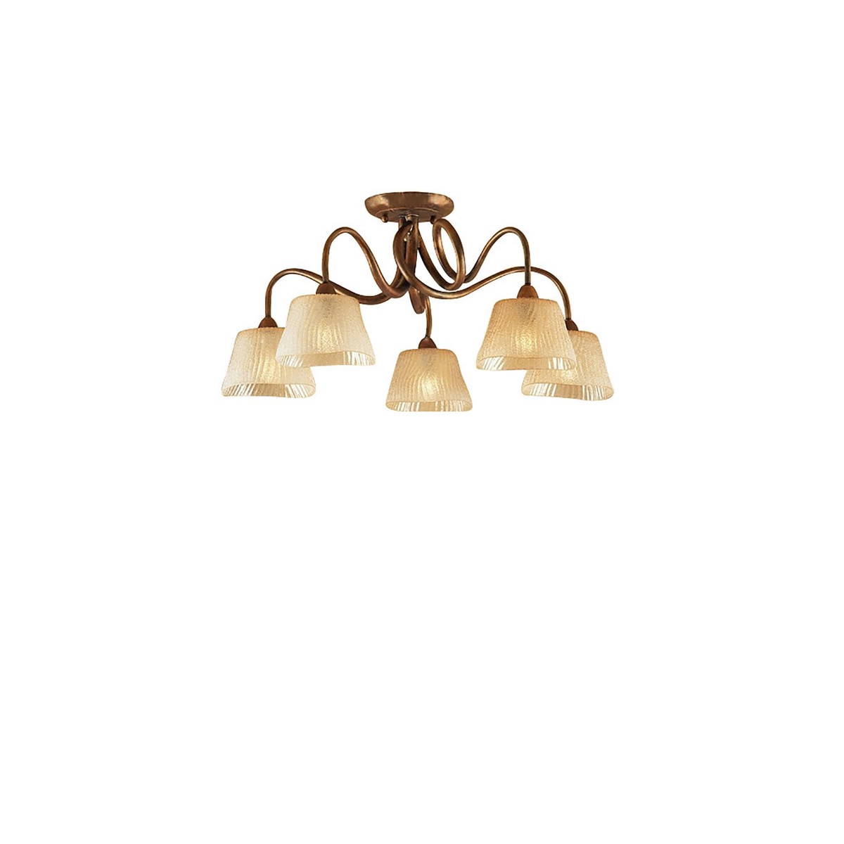 M39002 Tentacle Ceiling 5 Light E14 Rustic Gold