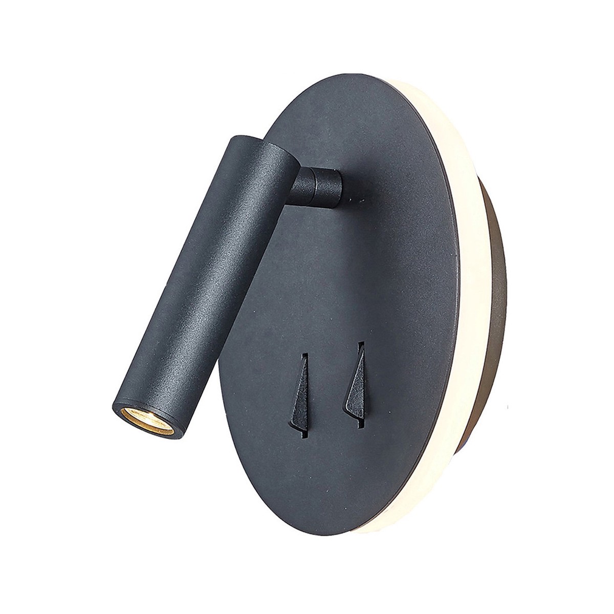 M6083 Cayman Round Wall + Reading Light 6W + 3W LED Sand Black