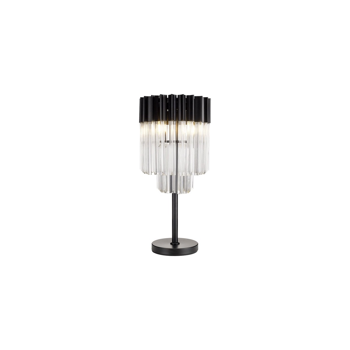 NL90079 Vienna 3 Light Table Lamp Matt Black Clear