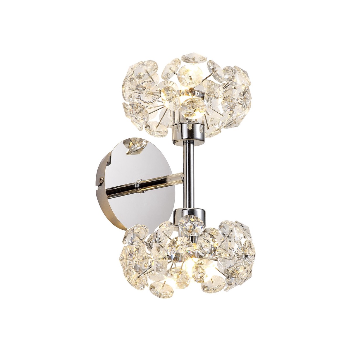 NLK05099 Paris 2 Light Wall Light Polished Chrome Crystal