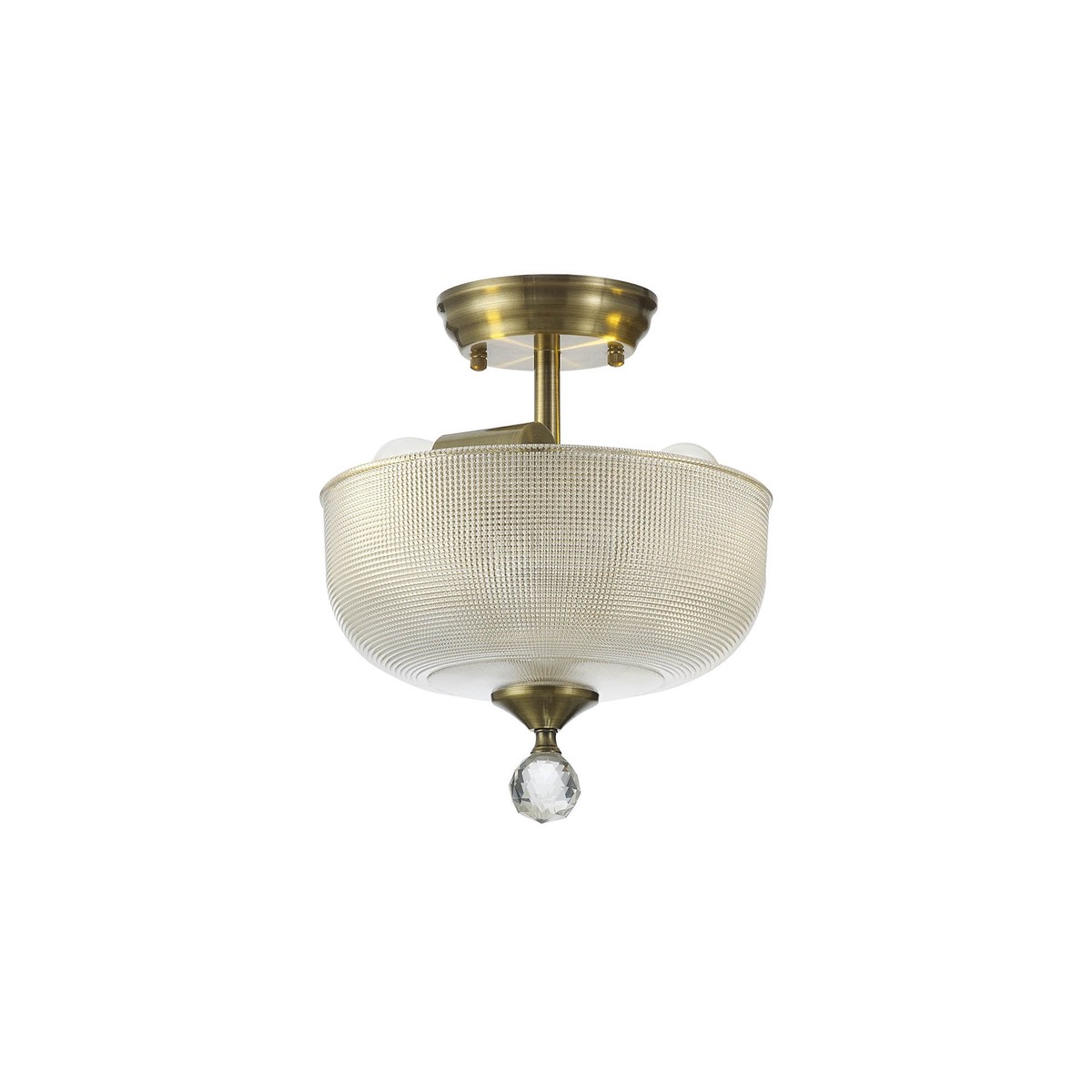NLK16369 Tabion 2 Light Ceiling Light Antique Brass Clear