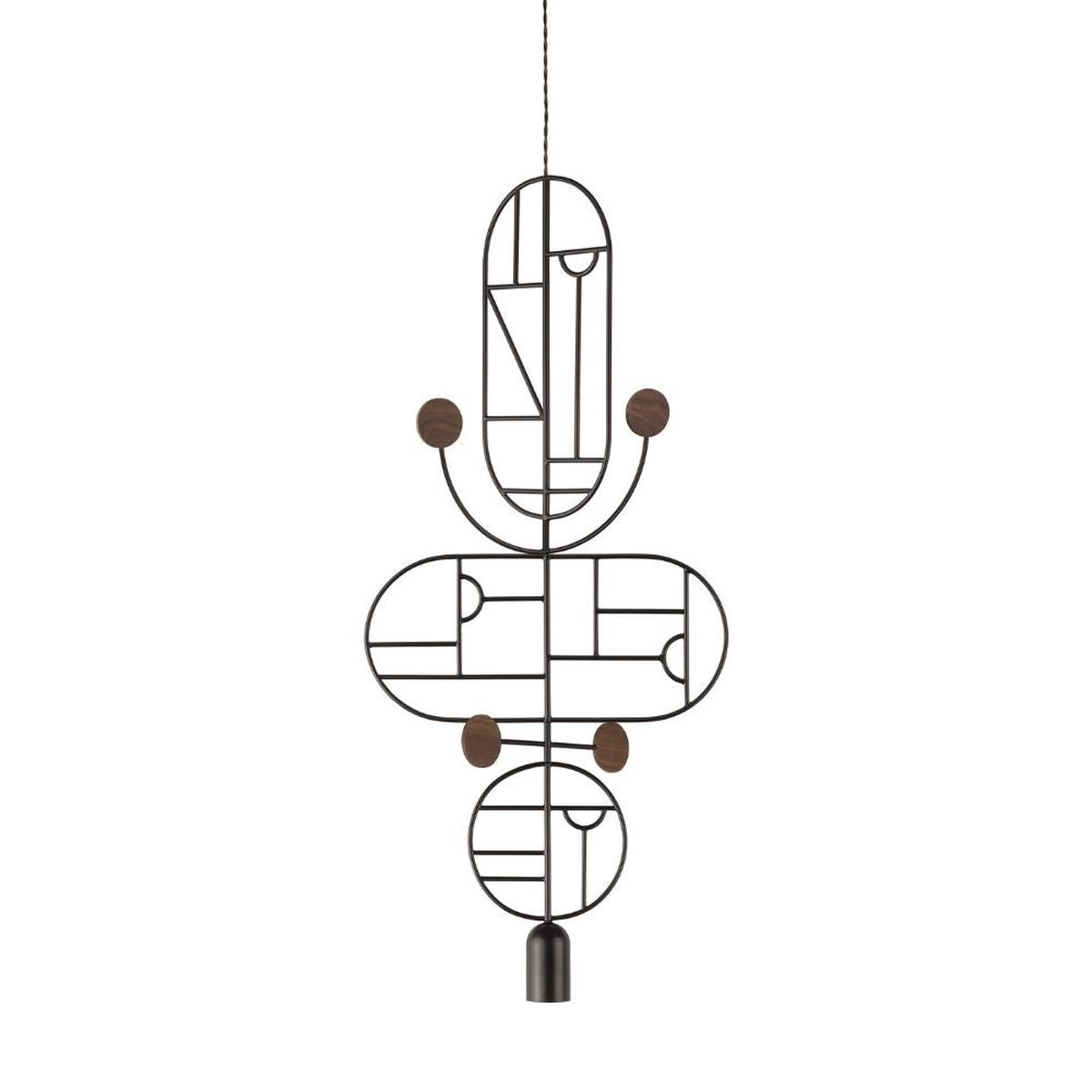 Nomon Wooden Dots pendant lamp graphite structure 3 elements