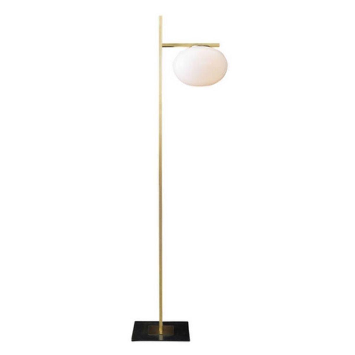 OLuce Alba 382 floor lamp satin brass by Mariana Pellegrino Soto