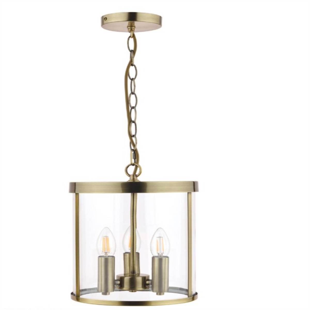 Selbourne 3lt Lantern – Antique Brass/ Polished Nickel, Glass